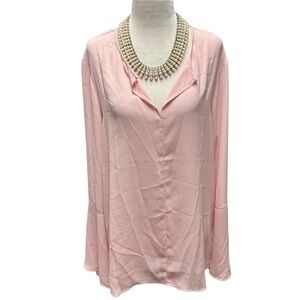 BANANA REPUBLIC Pink Split Bell Sleeve Blouse L